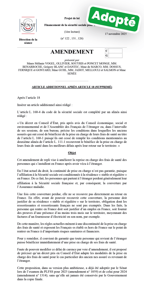 Projet de loi - Financement de la sécurité sociale pour 2026 : AMENDEMENT présenté par Mmes Mélanie VOGEL, OLLIVIER pour la suppression du délai de carence